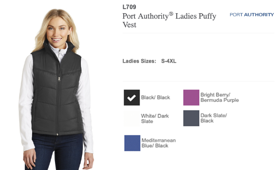 Picture of Syracuse Airport Embroidered Port Authority Ladies Puffy Vest