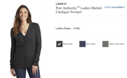 Picture of Syracuse Airport Embroidered Port Authority Ladies Marled Cardigan Sweater