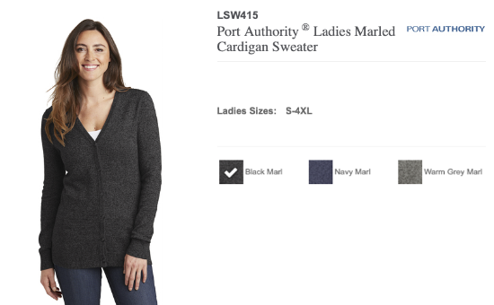 Picture of Syracuse Airport Embroidered Port Authority Ladies Marled Cardigan Sweater