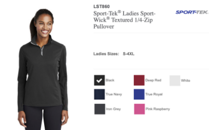 Picture of Syracuse Airport Embroidered Sport-Tek Ladies Sport-Wick Textured 1/4-Zip Pullover