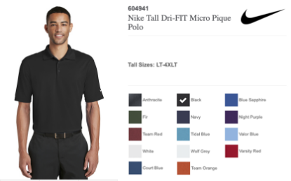 Picture of Syracuse Airport Embroidered Nike TALL Dri-FIT Micro Pique Polo