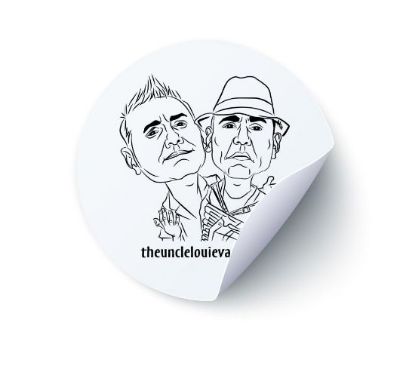 Picture of Uncle Louie Heads 3x3 Inch Sticker 3 for $10